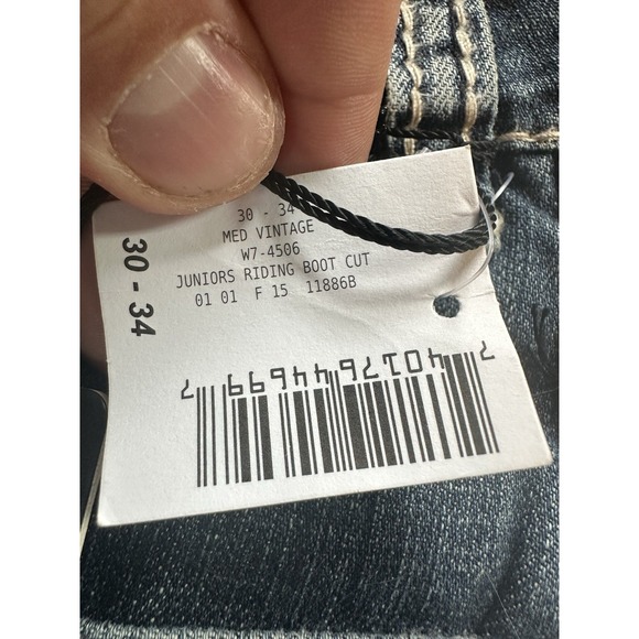 NWT Rock & Roll Denim Jeans Women's 30x34 Blue Juniors Riding Boot Cut Cowgirl - Picture 6 of 12